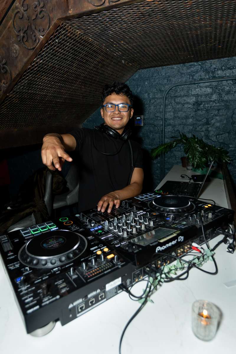 A DJ playing to the room at a Crawlloween venue